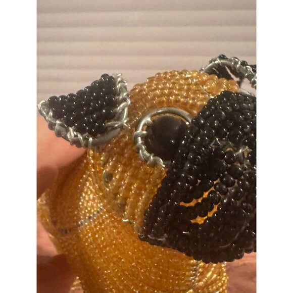 Beadworx Pug Dog “Gertrude” – Handcrafted Beaded Glass Figurine - Picture 5 of 9